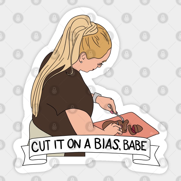 Darcy on a Bias Sticker by thecompassrose